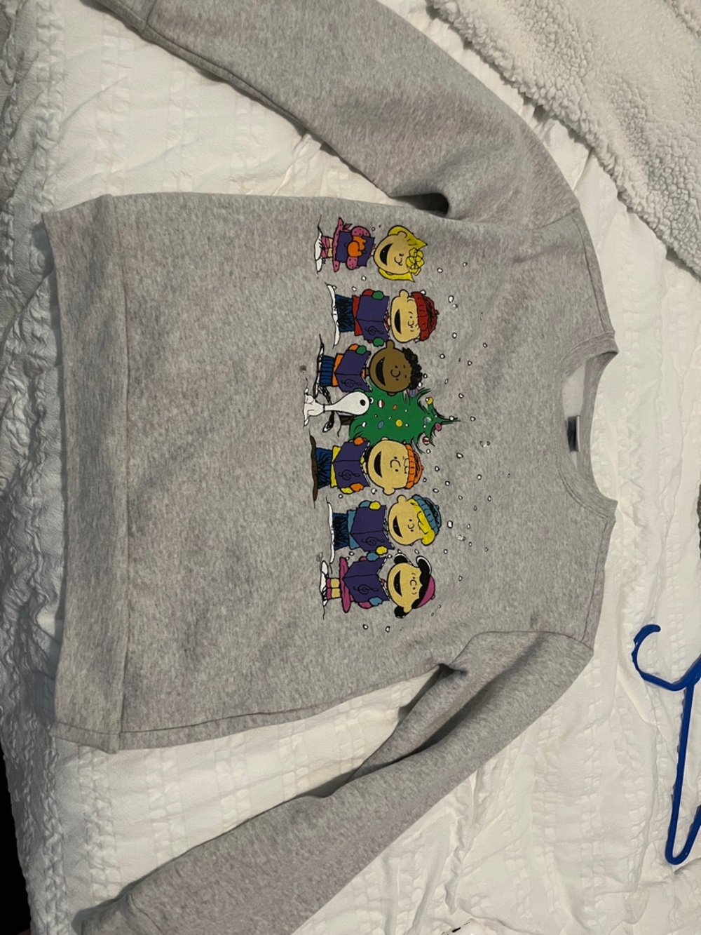 Peanuts Gray Kids Holiday Sweatshirt  lights up.